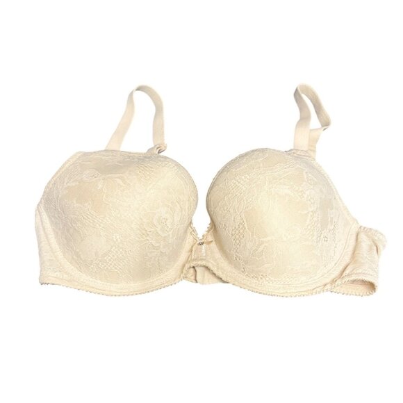 Wacoal Bra Size 32DD Lace Finesse Floral Contour Underwire UW Beige - Picture 1 of 9